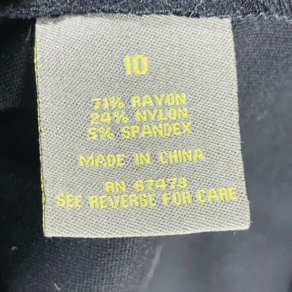 TAYLOR Dress Women's Size10 Sheath Black Stretch Ponte Peplum Pencil Midi - Picture 8 of 13